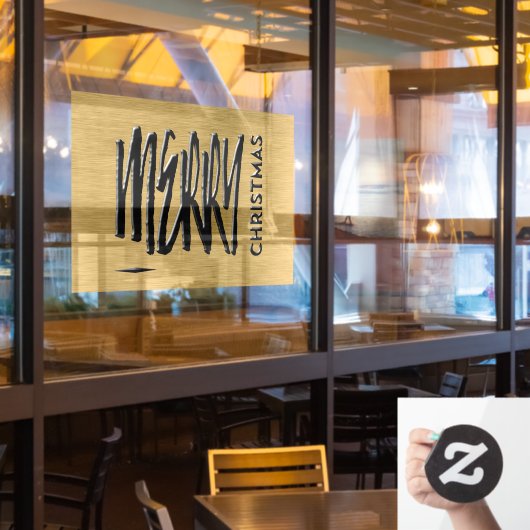 Autocollant Pour Fenêtre Joyeux Noël Vacances Typographie moderne (Fenêtre du restaurant)
