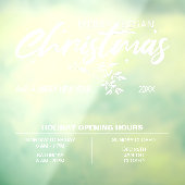 Autocollant Pour Fenêtre Joyeux Noël végan, Horaires d'ouverture Entreprise (Feuille 3)