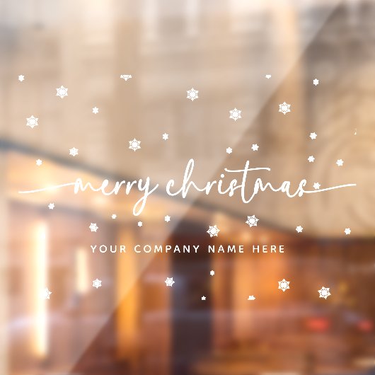 Autocollant Pour Fenêtre Joyeux Noël White Snowflakes Business Welcome (Feuille 2)