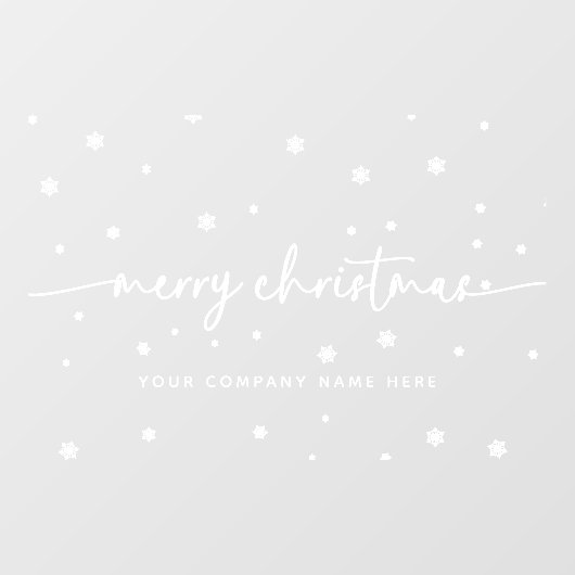 Autocollant Pour Fenêtre Joyeux Noël White Snowflakes Business Welcome (Feuille)