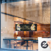 Autocollant Pour Fenêtre Joyeux Nouvel An Gnomes Cling fenêtre (Fenêtre de café)