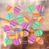 Autocollant Pour Fenêtre Joyeux oeufs de Pâques (Feuille 2)