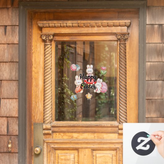 Autocollant Pour Fenêtre Joyeux Pâques (Porte d'accueil)