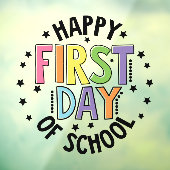 Autocollant Pour Fenêtre Joyeux Premier Jour De L'École Enseignant Éducatio (Feuille 3)