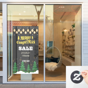 Autocollant Pour Fenêtre Joyeux sapin de Noël 50Vente Vacances