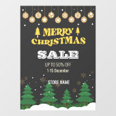 Autocollant Pour Fenêtre Joyeux sapin de Noël 50Vente Vacances (Feuille)