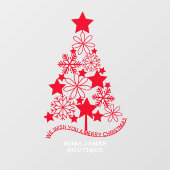 Autocollant Pour Fenêtre Joyeux sapin de Noël personnalisé (Feuille)