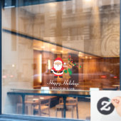 Autocollant Pour Fenêtre Joyeux Vacances Masque visage Père Noël Elves (Fenêtre de café)