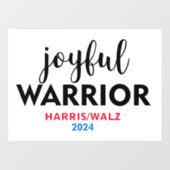 AUTOCOLLANT POUR FENÊTRE JOYFUL WARRIOR KAMALA HARRIS TIM WALZ 2024 (Feuille)