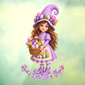Autocollant Pour Fenêtre Just A Little Bit Of Magic Cute Whimsical Witch Gi (Feuille 3)
