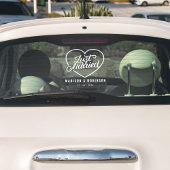 Autocollant Pour Fenêtre Juste marié | Couples Nom Mariage Élégant Script