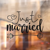 Autocollant Pour Fenêtre Juste marié élégant mariage de script (Feuille 2)
