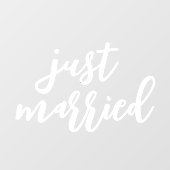 Autocollant Pour Fenêtre Juste marié | Mariage Elegant Blanc (Feuille)
