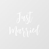 Autocollant Pour Fenêtre Juste marié | Mariage Elegant Blanc (Feuille)
