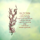 Autocollant Pour Fenêtre Juste Pour Aujourd'Hui Prière Inspirante  (Feuille 3)