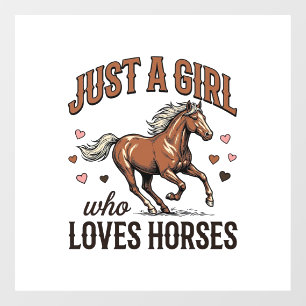 Autocollant Pour Fenêtre Juste Une Fille Qui Aime Les Chevaux Chemise Vinta