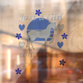 Autocollant Pour Fenêtre Juste une fille qui aime les chevaux en bleu (Feuille 2)
