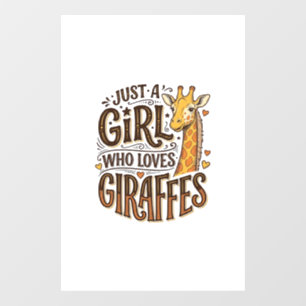 Autocollant Pour Fenêtre Juste une fille qui aime les girafes T-Shirt vinta