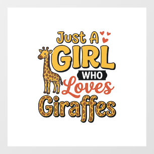 Autocollant Pour Fenêtre Juste Une Fille Qui Aime Les Girafes Vintage Vecto