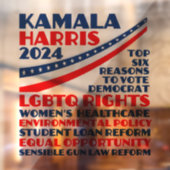 Autocollant Pour Fenêtre Kamala Harris 2024 Election Democrat Platform (Feuille 2)