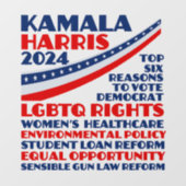Autocollant Pour Fenêtre Kamala Harris 2024 Election Democrat Platform (Feuille)