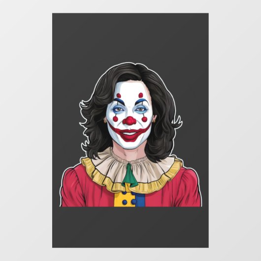 Autocollant Pour Fenêtre Kamala Harris Éffrayant Halloween Clown Election 2 (Feuille)