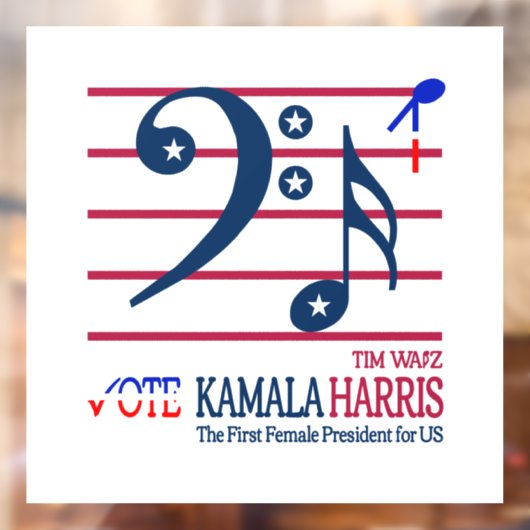 Autocollant Pour Fenêtre Kamala Harris et Tim Walz (Feuille 2)