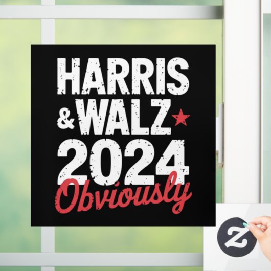 Autocollant Pour Fenêtre Kamala Walz Évidemment 2024 Harris Waltz 2024 (Maison)