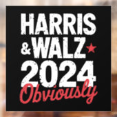 Autocollant Pour Fenêtre Kamala Walz Évidemment 2024 Harris Waltz 2024 (Feuille 2)