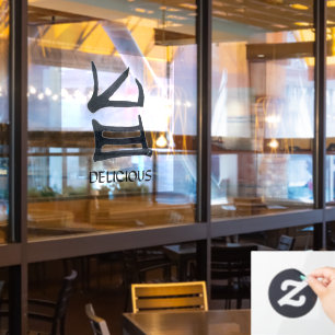 Autocollant Pour Fenêtre Kanji Delicious noir auto opaque fenêtre clouer