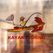 Autocollant Pour Fenêtre Kayak Pêche en rouge Jaune (Feuille 2)