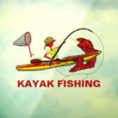 Autocollant Pour Fenêtre Kayak Pêche en rouge Jaune (Feuille 3)
