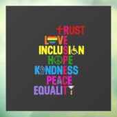 Autocollant Pour Fenêtre Kindness Peace Equality Love Inclusion Hope (Feuille 3)