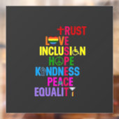 Autocollant Pour Fenêtre Kindness Peace Equality Love Inclusion Hope (Feuille 2)