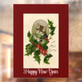 Autocollant Pour Fenêtre Kitten Dans Clôture De Fenêtre Holly (Feuille 2)