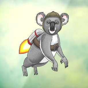 Autocollant Pour Fenêtre Koala Fusée