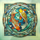 Autocollant Pour Fenêtre Koi Poisson Vitrail Japonais Assouin Poisson (Feuille 3)