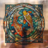 Autocollant Pour Fenêtre Koi Poisson Vitrail Japonais Assouin Poisson (Feuille 2)