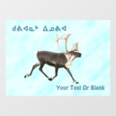 Autocollant Pour Fenêtre Kuvianak Innovia - Caribou (Reindeer) Sur Neige (Feuille)