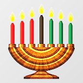 Autocollant Pour Fenêtre Kwanzaa Kinara (Feuille)