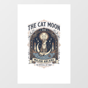 Autocollant Pour Fenêtre La carte de tarot de chat de lune majeure arcane v
