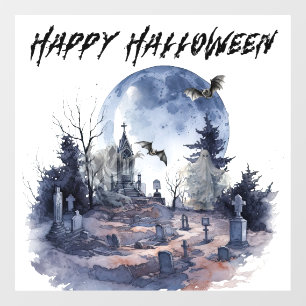 Autocollant Pour Fenêtre La Cimetière Ensorcelé Halloween
