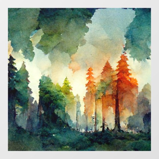 Autocollant Pour Fenêtre La forêt (nature) (Feuille)