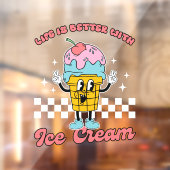 Autocollant Pour Fenêtre La vie est meilleure avec de la glace (Feuille 2)