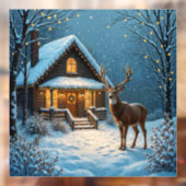 Autocollant Pour Fenêtre La visite de Noël enneigée de Big Buck (Feuille 2)