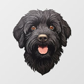 Autocollant Pour Fenêtre Labradoodle Chien noir (Feuille)