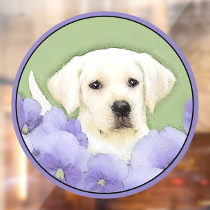 Autocollant Pour Fenêtre Labrador Retriever Puppy Painting Original Chien A