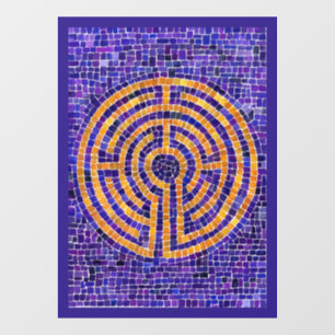 Autocollant Pour Fenêtre LABYRINTH MOSAIC 8x11 Cling de fenêtre - violet