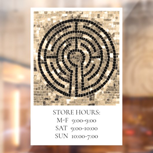 Autocollant Pour Fenêtre LABYRINTH V 12x18 Clôture de fenêtre +Texte (Feuille 2)