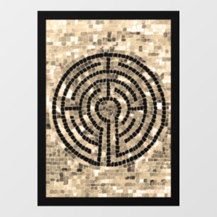 Autocollant Pour Fenêtre LABYRINTH V 8x11 Cling de fenêtre - Noir